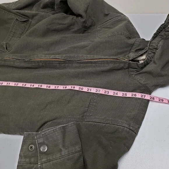 Walls Blizzard Pruf Army Green Canvas Sherpa Lined Coat Size Youth XL 16/18 - Picture 12 of 15